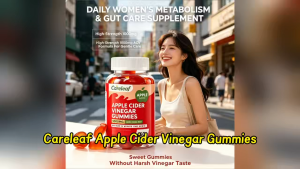 Careleaf 1000mg Apple Cider Vinegar Gummies Support Gut Health & Metabolism 60 Gummies