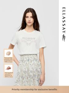 ELLASSAY | Cotton Rhinestone Lace Classic T-Shirt