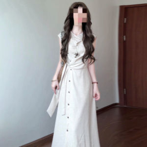 LIRENQING | Elegant French Style Linen Dress Slim Fit