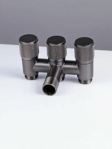 Full copper Bidet Faucet Corner Valve Bathroom 3 Way Control Angle Valve Toilet Sink Water Controller Sprayer One in Three Out Multifunctional Three Outlets Faucet Control Valve Washing Machine Tap