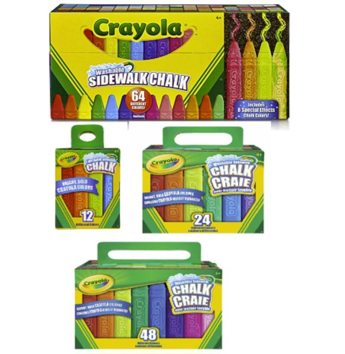 New Crayola Washable Sidewalk Chalk 48 Different Bright Bold Colors Un