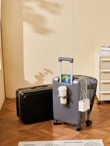 Business Multi-Function Travel 24 Inch Aluminum Frame Suitcase Female 20 Inch Password Box Front Opening Boarding Trolley