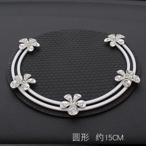 Car Anti-Slip Mat Silicone Dashboard Mobile Phone Small Diamond Embedded Car Interior Cute Storage Pad Center Console Decoration