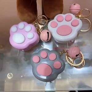 Bevavar Mini Fidget Toy Lovely Portable Funny Cat Paw Push Fidget Game Keychain Mainan Musik Mini Anak-Anak
