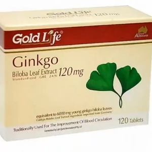 Goldlife Ginkgo Biloba Extract 120mg 120 Tablets Improve Blood Circulation Support Brain Blood Flow Relieve Dizziness Tinnitus Blood Circulation Supplement