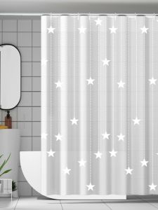 Thickened Waterproof Moldproof Bath Curtain Set No Drilling Required Bath Partition Warmth Retention Water Blocking Curtain
