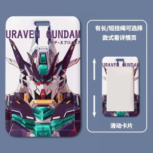 Dirt-resistant Scratch-resistant Waterproof ABS Plastic ID Card Bank Card Access Card Protective Card Sleeve + Lanyard Mecha Warrior Gundam Theme