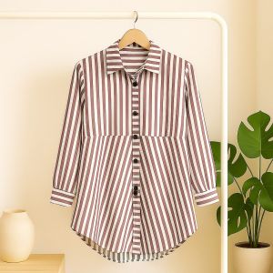 KEMEJA SALUR WANITA KEKINIAN ATASAN TERBARU KANCING AKTIF MONALISA T-SHIRT MOTIF KOREAN STYLE