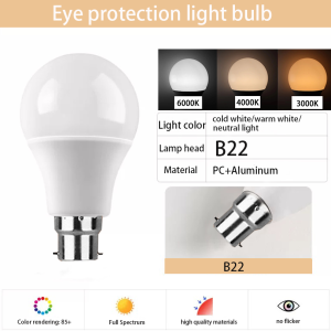 Bộ 6 Bóng Đèn LED E27 Base 3-20W Tùy Chọn 6500K/4000K/3000K Ánh Sáng Ban Ngày Ấm Áp Mát Mẻ Cho Phòng Khách Gia Đình Sử Dụng Trong Nhà Tiết Kiệm Năng Lượng
