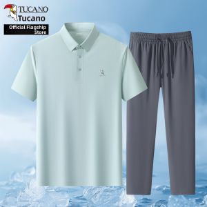 TUCANO | Antibacterial Ice Silk Summer Mens Short Sleeve Sportwear Set