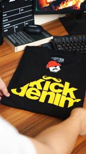 Kick Denim - T shirt Katun Pria Dewasa Lengan Pendek Hitam | Ts SIMUX