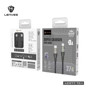 Kabel Data LENYES LC977 PD 27W 60W Transparan Type C to Type C Fast Charging QC3.0 Kabel charger Nylon 1meter cas original