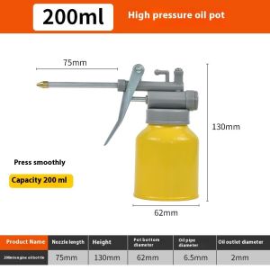 Oil Can Lubrication Metal High Pressure Pump Grease Guns Motorcycle Car Oil Pot Bottle Car Repair Tool 200ml 250ml 300ml 500ml