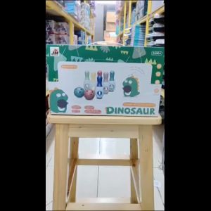 Mainan Anak DINOSAUR BOWLING BALL Set Pin Bowling Motif Dinosaurus