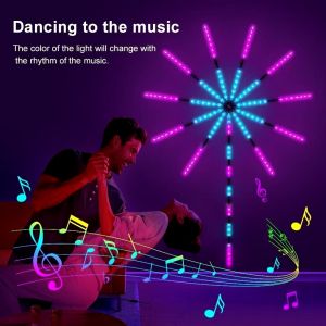 110/195 LED fireworks Fairy Lights Christmas lights outdoor waterproof Decorations for Home Dream Color Lamp 5050 RGB Strip Lights Smart Flexible LED Firework Lights  Lights with APP Remote Control DC 5V