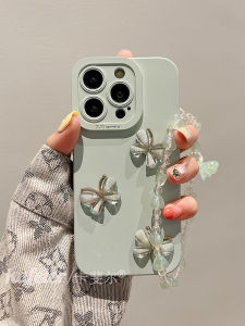 Cafel Butterfly Chain 3D Stereo Silicone Phone Case Full Cover Anti-Fall for Apple Iphone 14 15 plus 13 Creative 17 pro Womens Model