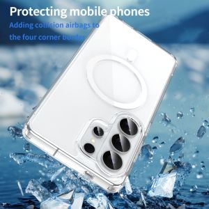 For Samsung Galaxy S24 S25 FE S26 Ultra Plus Edge A57 A37 17 A56/36 16 For Magsafe Magnetic Charge Phone Case Transparency Cover
