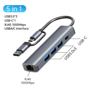 USB C HUB USB-C USB-A Multiport Adapter Type C USB 3.0 Data Transfer Gigabit Ethernet RJ45 Docking Station for MacBook Pro