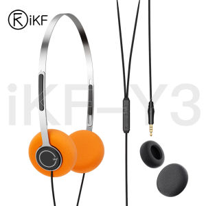 iKF Y3 Wired Retro Headphones 30mm White Magnetic Speaker HiFi Sound Quality Take Pictures Trendy Pieces Throwback Design Lightweight OOTD