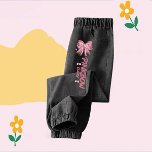 Quần Jeans Denim Mùa Xuân Thu Cho Bé Gái Quần Dài Mỏng Quần Thể Thao Cho Trẻ Em Quần Jeans Denim Thời Trang Cho Bé Gái