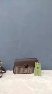 Tas Wanita Import Kulit PU & Tali Semi Rantai: Tas Wanita Coffee Khaki dan Tas Bahu Cewek Kekinian