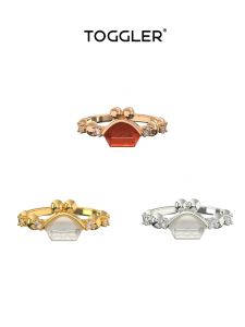 TOGGLER | Mini Red Agate Shell Gold Plated Ring