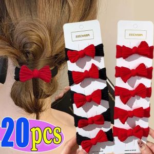 Hàn Quốc Màu Đỏ Ngọt Ngào nơ cài tóc Ban Nhạc Cho Cô Gái Scrunchies Đơn Giản Màu Đen dây buộc tóc đàn hồi dây buộc tóc đuôi ngựa Chủ Thời Trang Mũ Nón