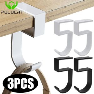 Polocat Portable Hanging Bag Hook Aluminum Alloy Table Desk Hanger Headset Backpack Punch-free Desktop Hook Water Bottles Table Hook