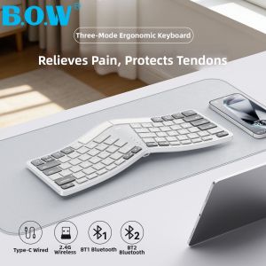 B．O．W | Ergonomic Bluetooth Multi-Mode Keyboard and Mouse Set
