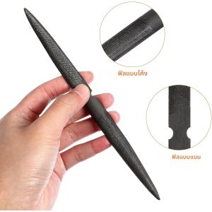 เครื่องมือแกะสลักขี้ผึ้งขนาด 8 นิ้ว เครื่องมือตะไบขี้ผึ้งปลายคู่สำหรับแกะสลักและตะไบ ดีไซน์ครึ่งกลมแบนและครึ่งกลม