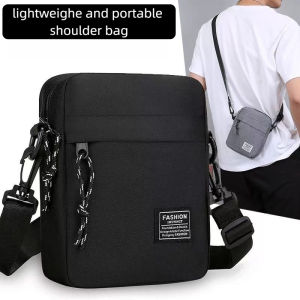 1Pcs 14×5×19cm Men Womens Canvas Crossbody Bag Lightweight Mini Shoulder Phone Pouch for Outdoor Hiking Travel Sports Square Bag