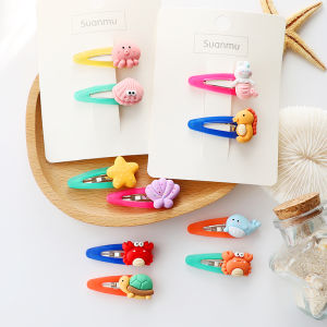 Ocean Animal BB Comb Kids Hair Clips Candy Colored Children Edge Clips Bangs Hair Clips Toddler Girls Hair Accessories