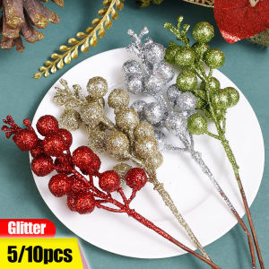 1/5 cái long lanh nhân tạo Cherry Berry trang trí Cây giáng sinh cho nhà hoa giả tiệc giáng sinh đồ trang trí treo