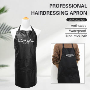 เครื่องแบบช่างกันเปื้อนสำหรับงานทำผมและงานตัดผมกันน้ำและป้องกันคราบเปื้อนผ้ากันเปื้อนข้างเดียวน้ำมันอบชุดเครื่องแบบงานย้อมผม