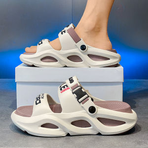 Mens Summer Slip-On Shoes Trendy Outdoor Driving Soft Bottom Anti-Slip Wear-Resistant Sports Beach Sandals Breathable Thick Heel