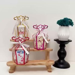 Set of 8/12 Transparent Gold-Foil Stamped Jewelry Boxes – Vase-Shaped for Jewelry and Handmade Crafts – Party Favor Boxes