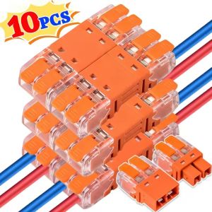 10pcs Quick Lever Wire Connectors 2/3Pins Male Female Plug-in Connector 24A 450V Reusable Flexible Connectivity Wires Terminal