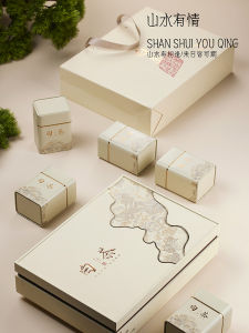 Anji White Tea Empty Gift Box High End Tea Leaf Packaging Gold Bud Green Tea Box Vintage Chinese Style Paper Material
