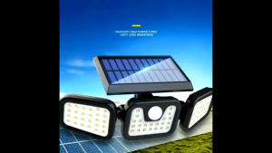 Đèn Năng Lượng Mặt Trời Cảm Biến Ánh Sáng Cảm Biến Chuyển Động 3 Cánh Xoay 360 Độ Chống Nước IP65 Pin 2400mah