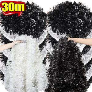 Dizoey 30M Halloween Cane Tinsel Ribbons Garland Christmas Foil Tinsel Glitter Ribbons Holiday Birthday Party Wreath Hanging Pendent