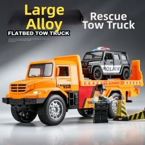Alloy Road Rescue and Flatbed Toy Truck for Boys 3 to 6 Years Old