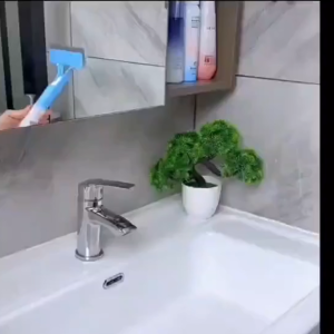 3 In 1 Window Cleaning Brush Glass Wiper for Bathroom Mirror Window With Spray Double-sided Window Cleaner Squeegee Wiper