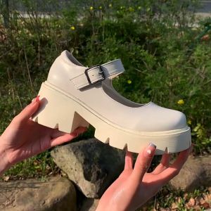 Giày Muffin Cổ Điển Mary Jane Đế Dày Mới Giày Da Nữ Mỏng Thời Trang Nhật Bản Phong Cách Dễ Thương Giày Nữ Mềm Mại Và Thoải Mái