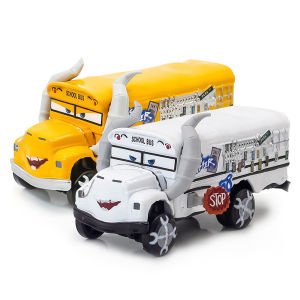 Takara Tomy | Disney Pixar Car Toys Crazy Miss Fritter School Bus Metal Diecasting Toy Car Model Childrens Birthday Gift