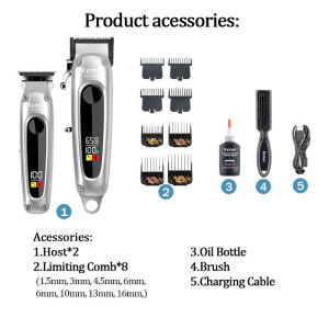 KEMEI KM-8540 Professional LCD Hair Trimmer Clippers Barber Kit Hair Trimmer Clippers Set For Men