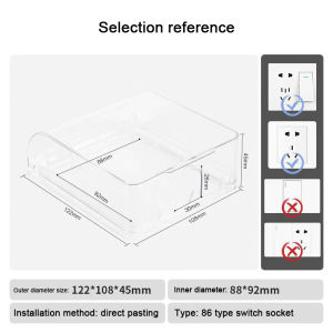 86 Type Self-Adhesive Wall Socket Waterproof Box Electric Plug Cover Bathroom Wall Switch Protect Cover ﻿Waterproof Socket Cover