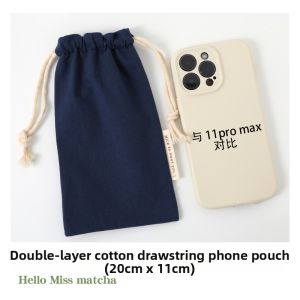 Men Cotton Drawstring Storage Dust and Drop-proof Phone Pouch