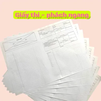 Giấy thi - Phách ngang - [Compo 100 tờ]- Mẫu giấy thi chuẩn mới cập nhật