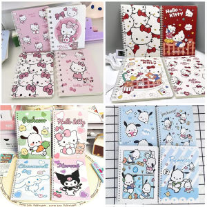 4pcs Sanrio Hello Kitty A5 Coil Notebook Kuromi Pachacco Student Notepad Planners School Supplies Wholesale Stationery Gift