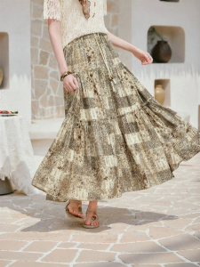 XIANGYING | Vacation Artistic Print A-line Skirt